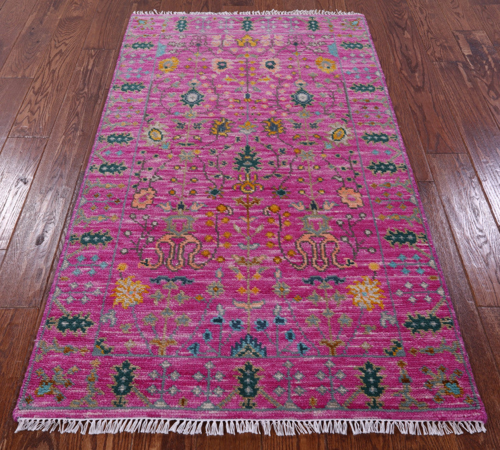3' 1" X 5' 3" Turkish Oushak Hand Knotted Rug - Q15376