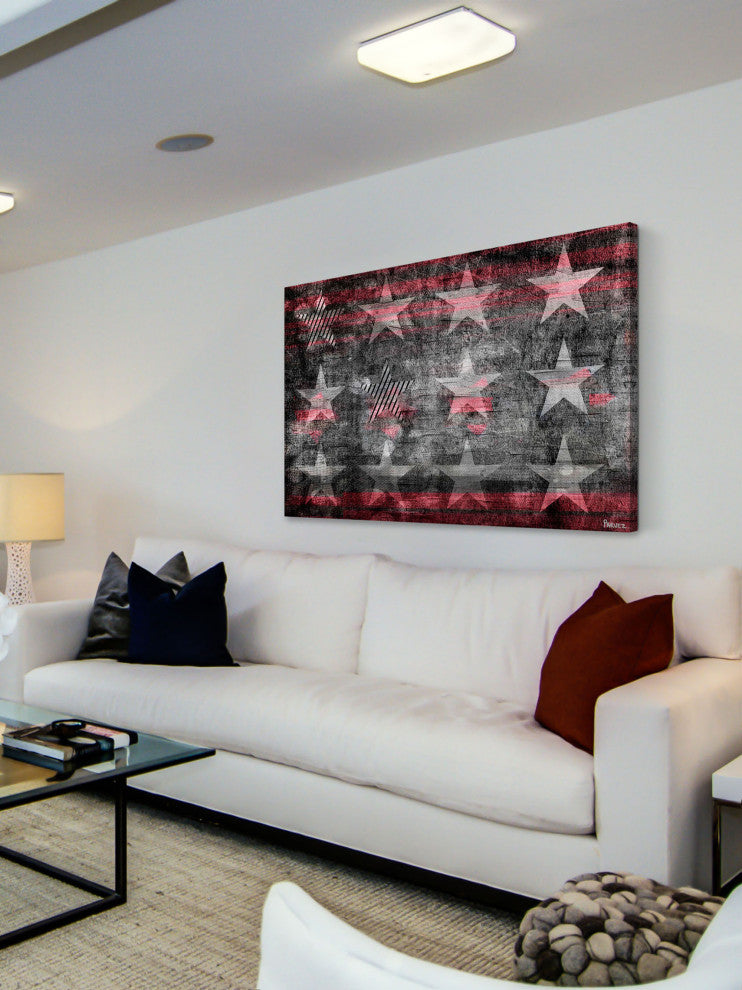 "Star Flag" Print on Canvas, 24"x16"