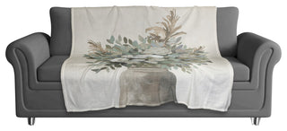 Modern Transitional Flowers 50"x60" Coral Fleece Blanket