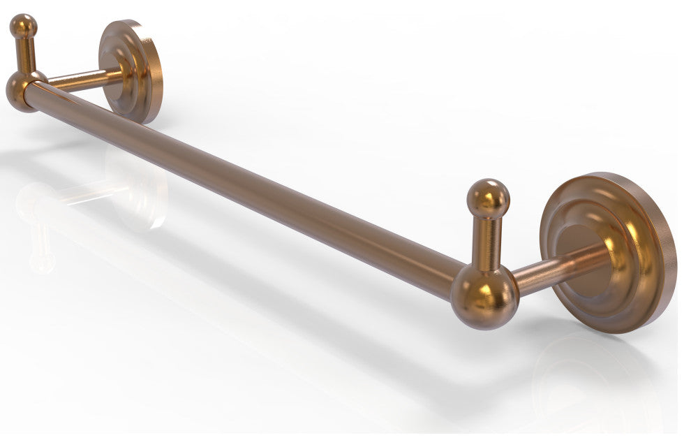 Prestige Que New 24" Towel Bar with Integrated Hooks, Brushed Bronze