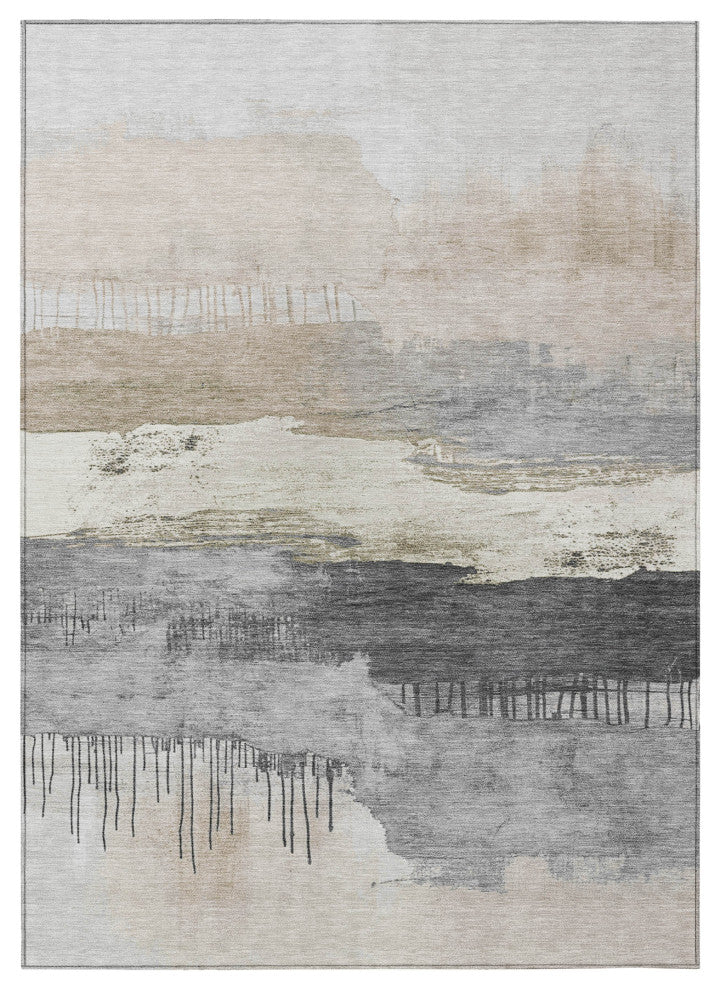 Machine Washable Indoor/Outdoor Chantille ACN1880 Ivory 9' x 12' Rug