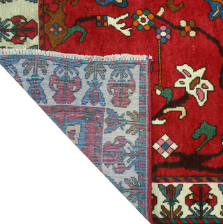 Fine Vintage Distressed Claud Red/Ivory Rug, 4'9 x 6'8