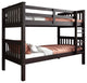 100% Solid Wood Mission Twin Over Twin Bunk Bed, Java
