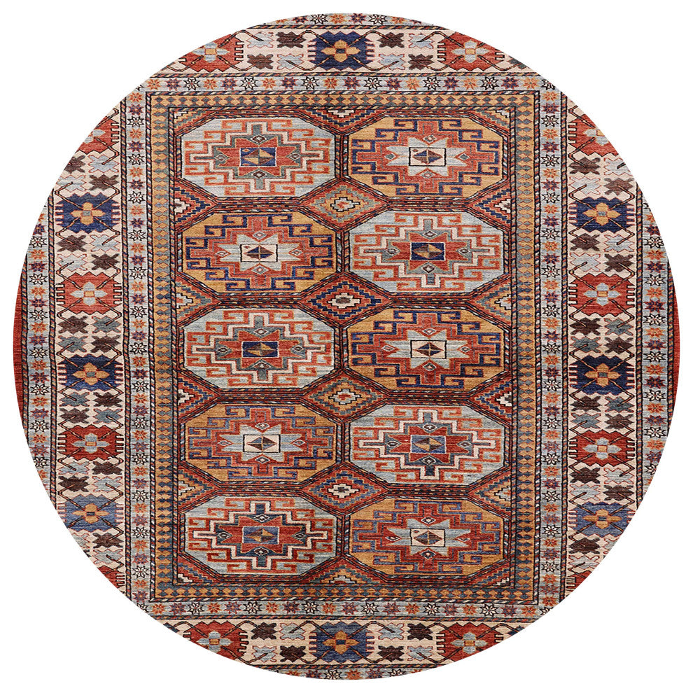 Ahgly Company Indoor Round Mid-Century Modern Area Rugs, 7' Round