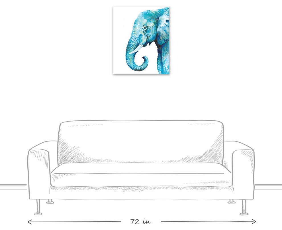 Blue Elephant 20x24 Canvas Wall Art