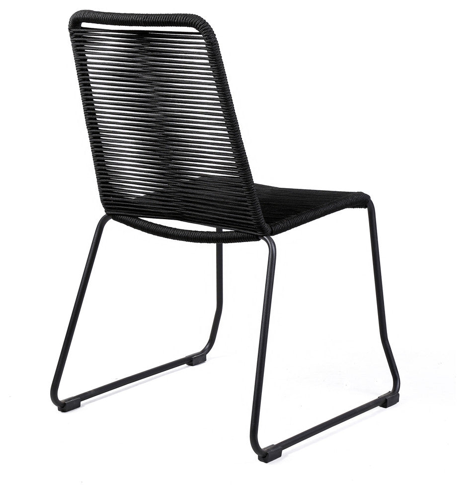 Koala Shasta 5-Piece Dining Set, Dark Eucalyptus And Metal With Black Rope