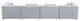 Cube Upholstered Modular Sofa, Gray, 4-Piece: 2 Armless Chair, 2 Corner Chair, Linen Texured Fabric