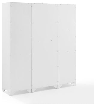Tara 3-Piece Pantry Set, Distressed White Pantry and 2 Linen Cabinets