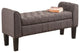 50 Inch Wooden Tufted Storage Ottoman with Armrests, Gray