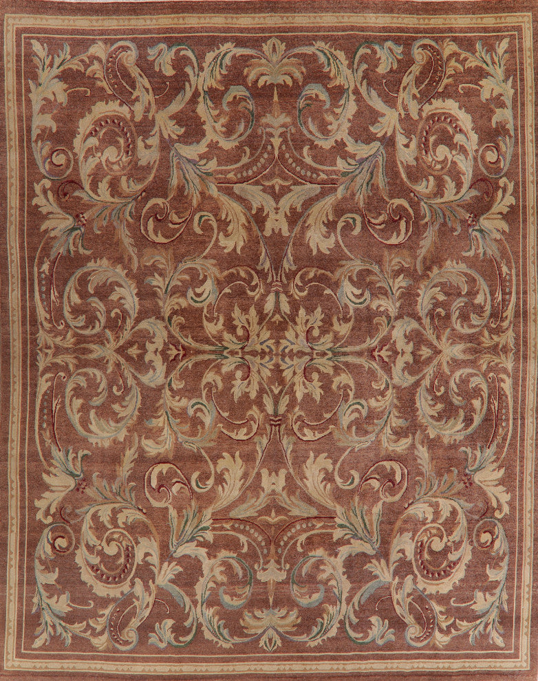 Consigned, Vintage All-Over Hand-Tufted French Toile Oriental Rug, Bro