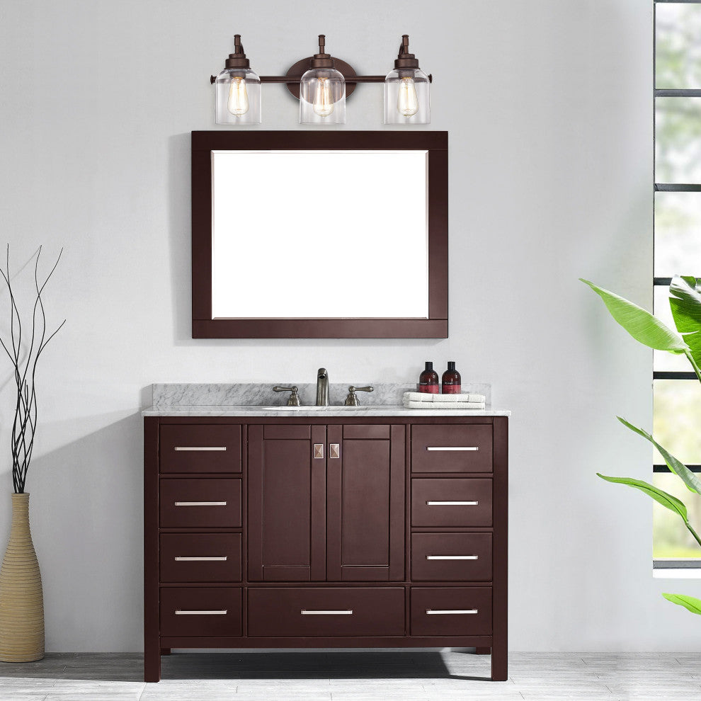 CHLOE Lighting ADAIR Transitional 3-Light Oil Rubbed Bronze Bath Fixture