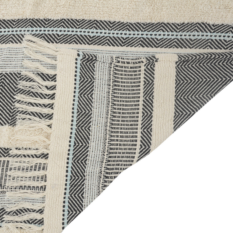 Coastal Striped Throw Blanket with Fringe