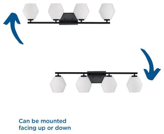Copeland Collection Four-Light Matte Black Mid-Century Modern Vanity Light