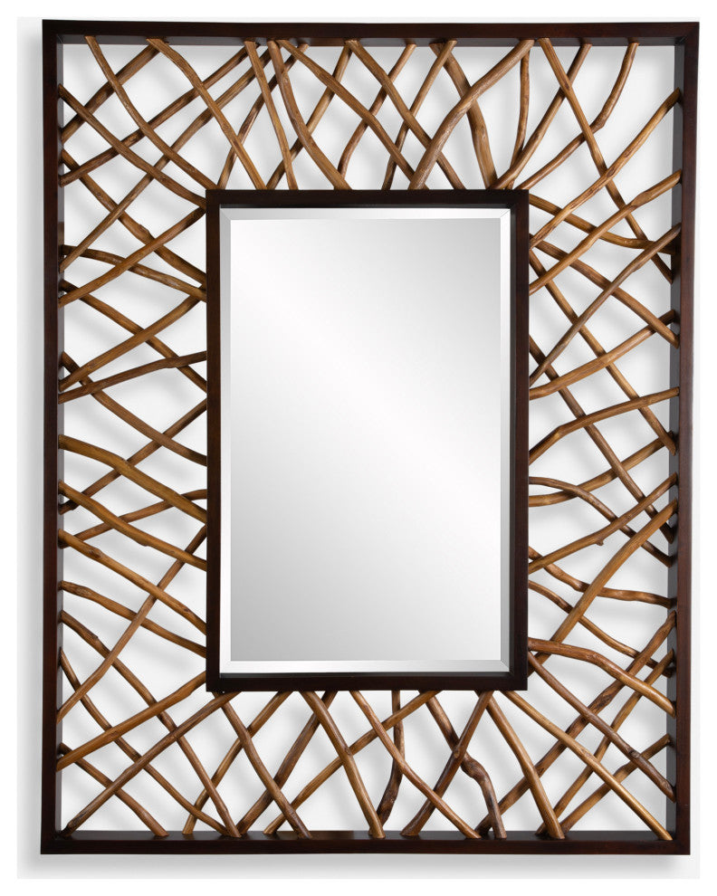 Uttermost 08184 Teak Maze 44" W x 56" H Rectangular Framed - Walnut