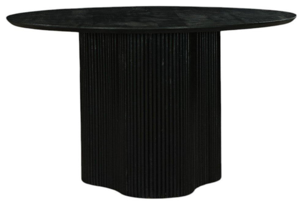 Modrest Myra Modern Black Wood Round Dining Table