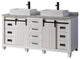 72" Ultimate Chanceton Hybrid Bath and Make Up White Vanity With Vessel Sinks