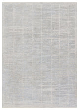 Dounia Striped Light Gray/ Blue Area Rug 9'X12'