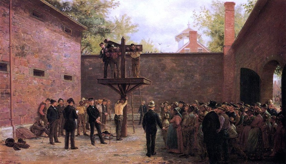 Edward Lamson Henry The Pillory and Whipping Post Wrapped Canvas