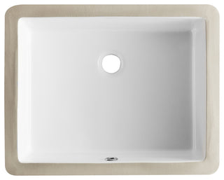 White Ceramic Rectangular Lavatory Undermount Bathroom Sink with Overflow