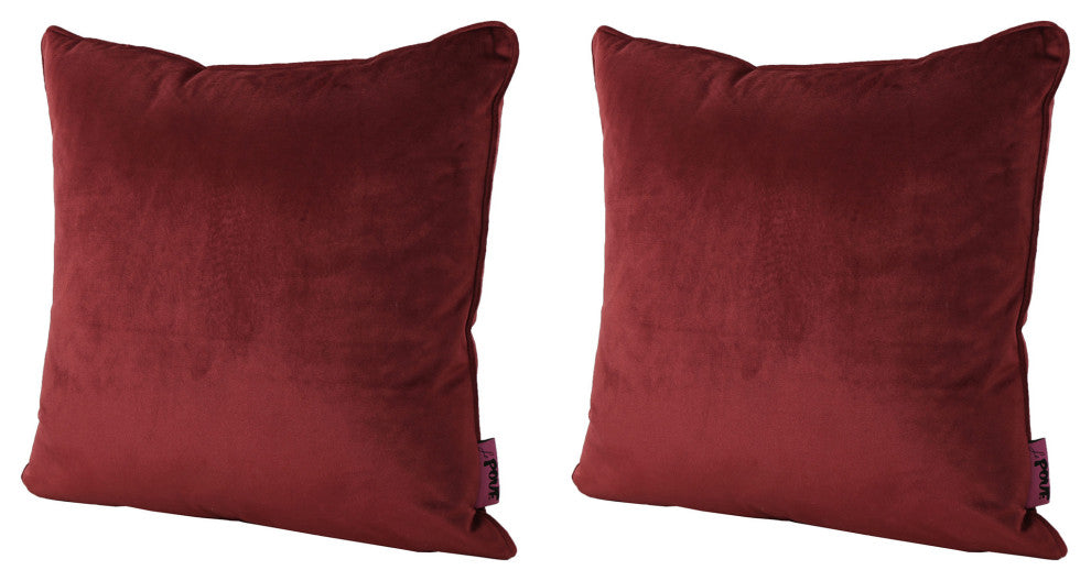 GDF Studio Velvin Modern Fabric Throw Pillows, Set of 2, Berry