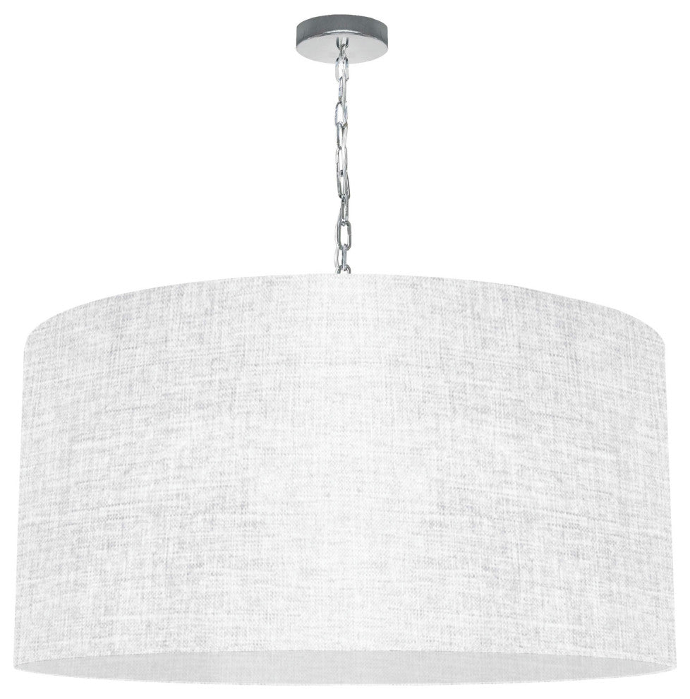 1 Light X-Large Braxton Polished Chrome Pendant w/ White/Clear Shade