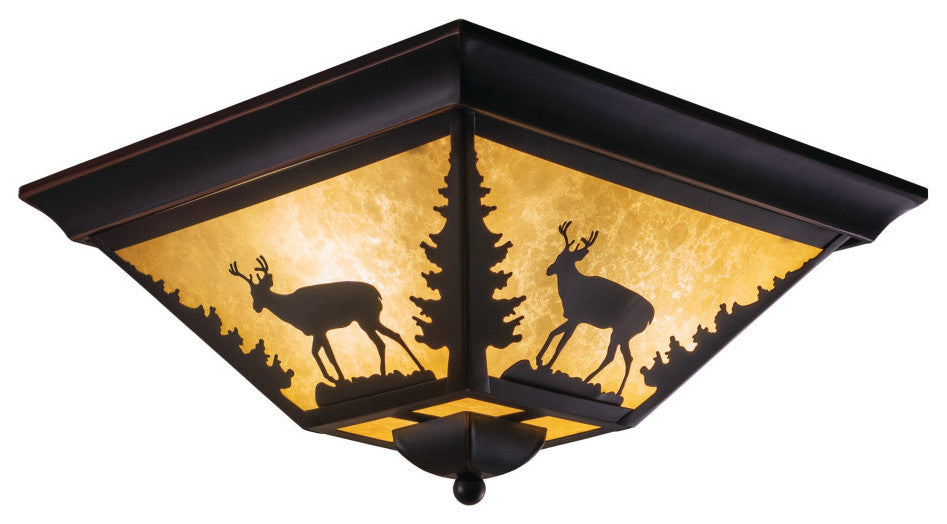 Bryce 14" Deer Flush Mount Ceiling Light Burnished Bronze