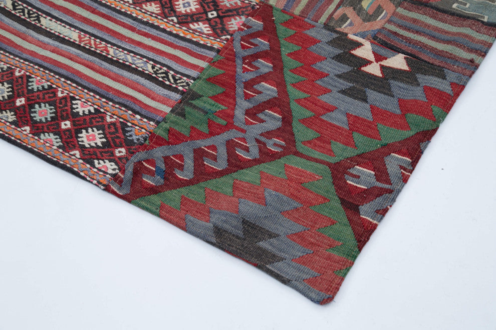Rug N Carpet - Handmade Turkish 6' 7'' x 9' 11'' Vintage Patchwork Kilim Rug