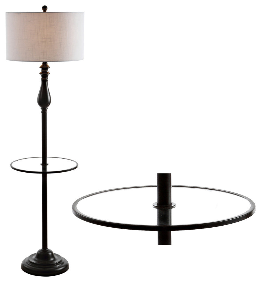 Laine 60" Metal LED Side Table and Floor Lamp, Oil Rubbed Bronze