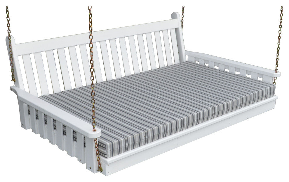 Pine Traditional English Swingbed, White, 6 Foot
