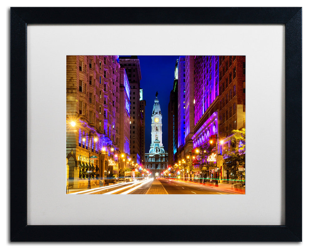 Philippe Hugonnard 'City Hall Philly', Black Frame, White Mat, 20x16