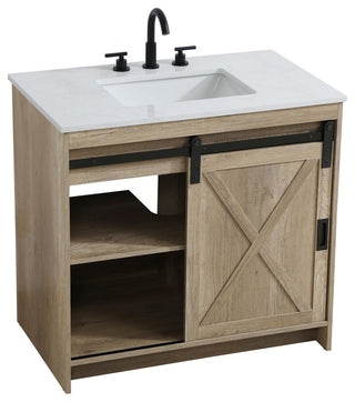 Home Living 36" Single Bathroom Vanity, Natural Oak