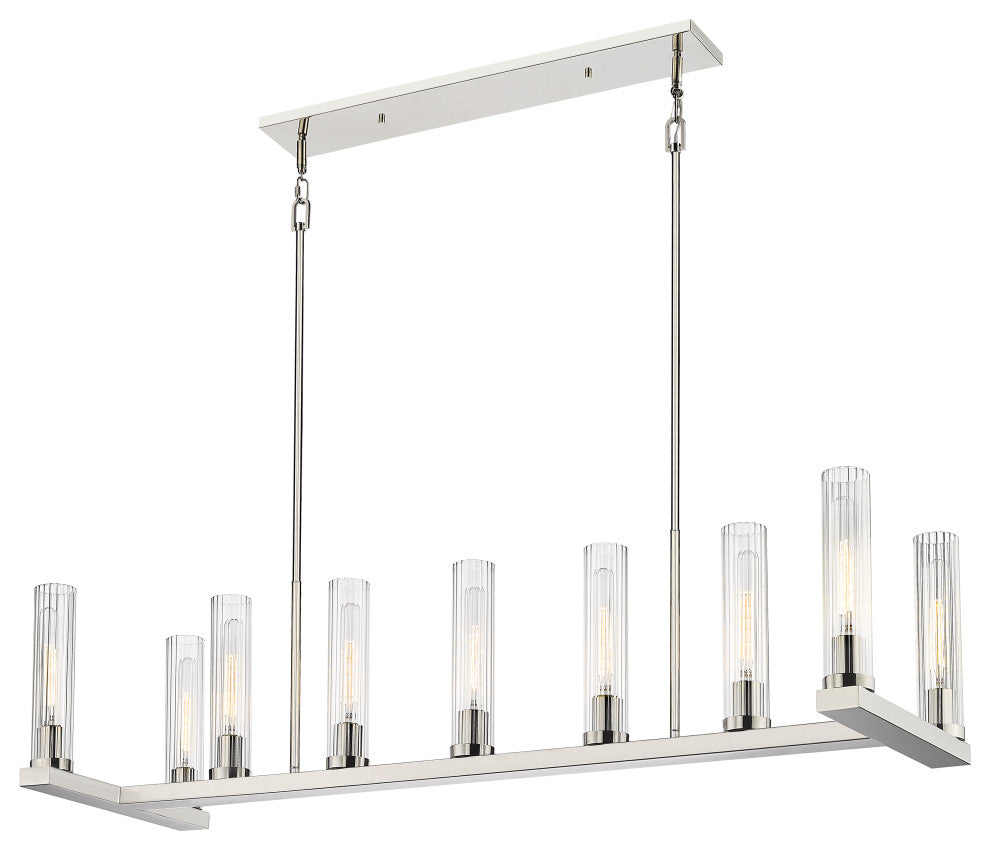 Beau Nine Light Chandelier, Polished Nickel