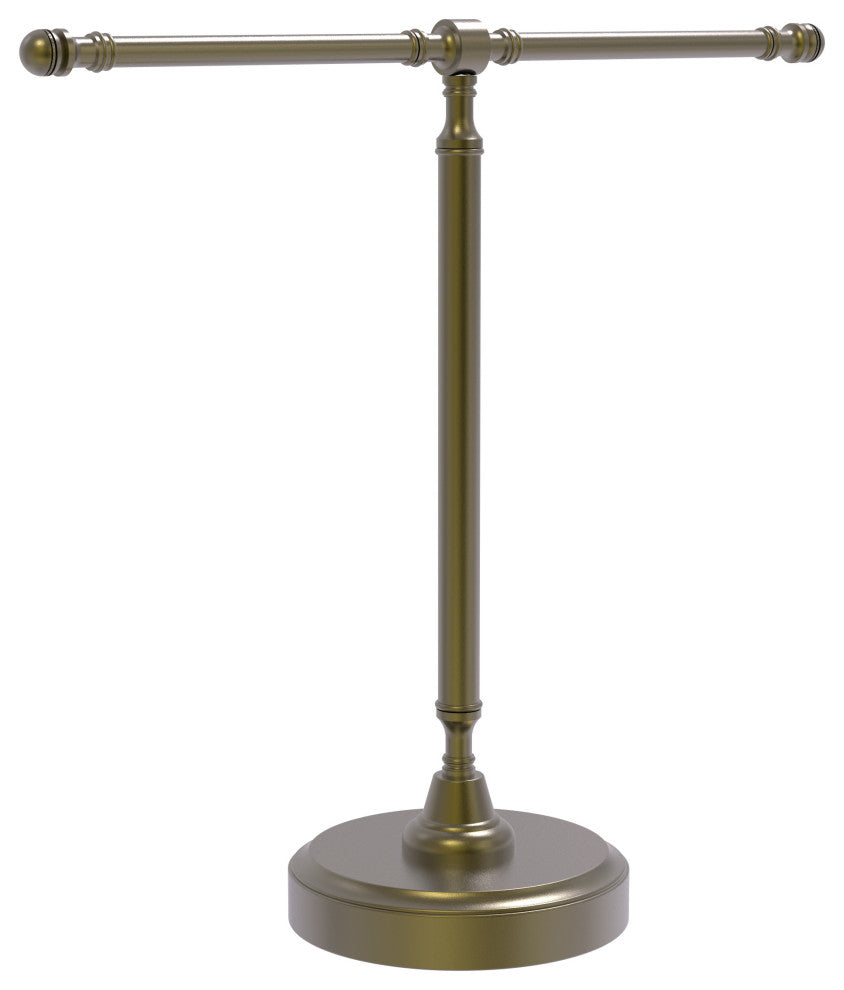 Vanity Top 2 Arm Guest Towel Holder, Antique Brass