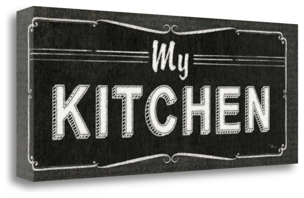 "La Cuisine Chalk IV" By Pela Studio, Giclee Print on Gallery Wrap Canvas