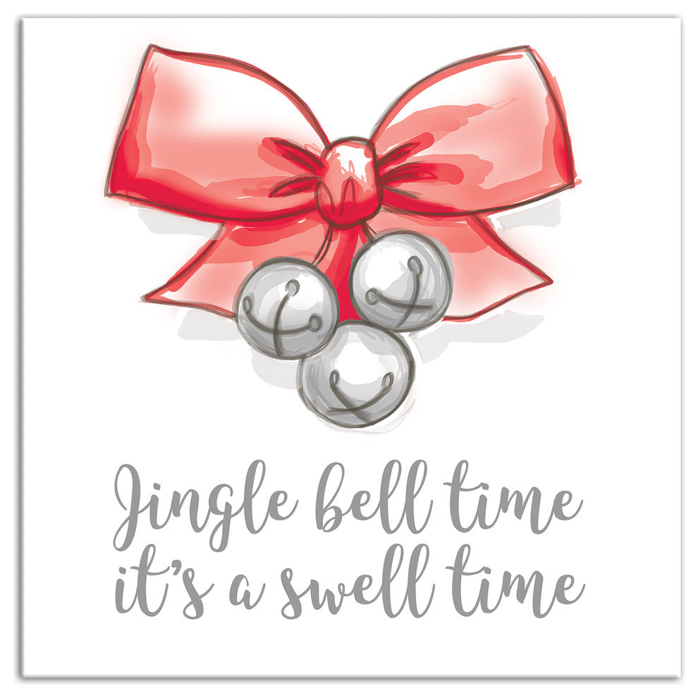 Jingle Bell Time 12x12 Canvas Wall Art