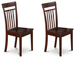 5 Pc Set With A Round Small Table And 4 Wood Dinette Chairs, Mahogany