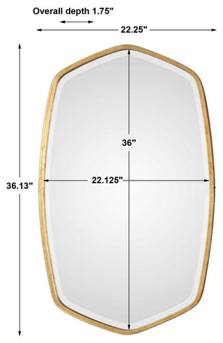 Uttermost 09382 Duronia 22" W x 36" H Oval Metal Framed Bathroom - Gold