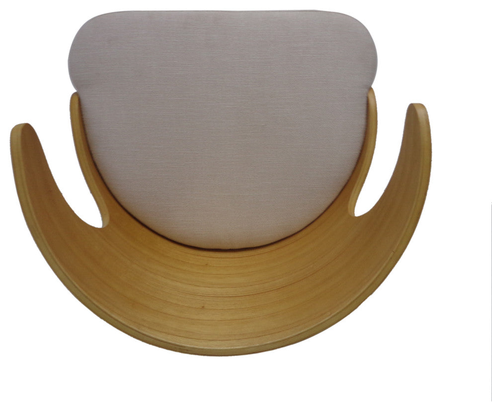 GDF Studio Truda Mid Century Modern Fabric Barstools, Set of 2, Light Beige/Natural