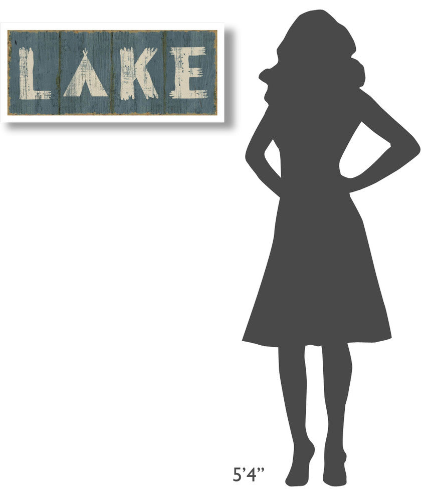"Lake Lodge V Blue" Digital Paper Print by Sue Schlabach, 32"x14"