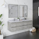 Fresca Formosa Modern 60" Ash Wall Hung Double Sink Vanity Set, Faucet Fft1030bn
