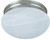 Maxim 5885 Essentials 9"W 2 Light Ceiling Light - Satin Nickel / Marble Glass