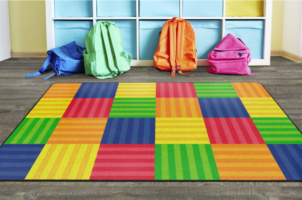 Flagship Carpets VA411-32A 6'X8'4" Hashtag Multi Educational Rug