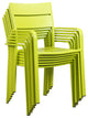 Benzara BM287745 Meta 22" 6 Piece Dining Chair Set, Green Aluminum Frame