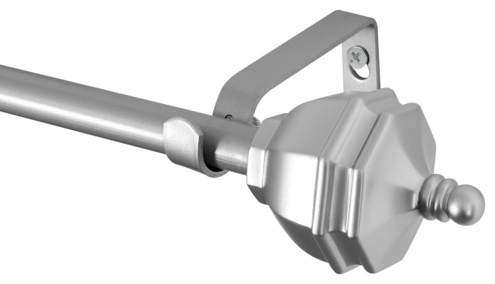 Utopia Alley Curtain Rod With Decorative Urn Finial, 48-86", Nickel