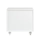 Henie Trellis Design Lacquer-Finish Lucite Leg Side Table, White
