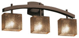 Fusion Archway 3-Light Bath Bar, Rectangle, Dark Bronze, Mercury Glass Shade