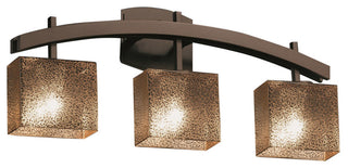 Fusion Archway 3-Light Bath Bar, Rectangle, Dark Bronze, Mercury Glass Shade