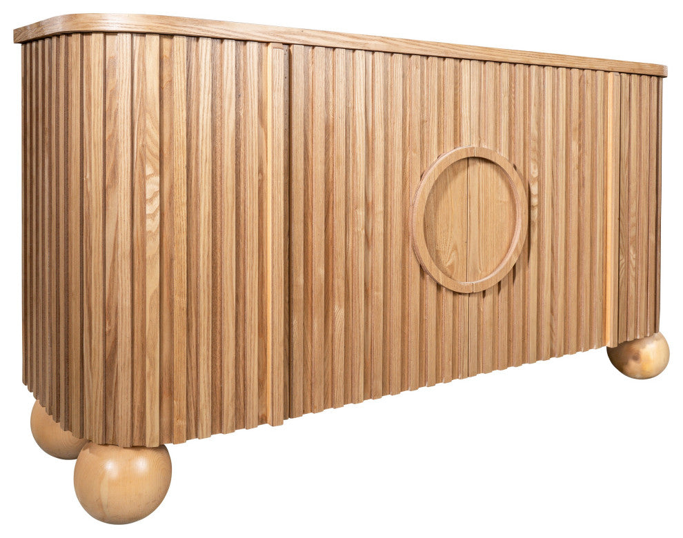 Lucca Fluted Sideboard Accent Cabinet With Ball Legs
