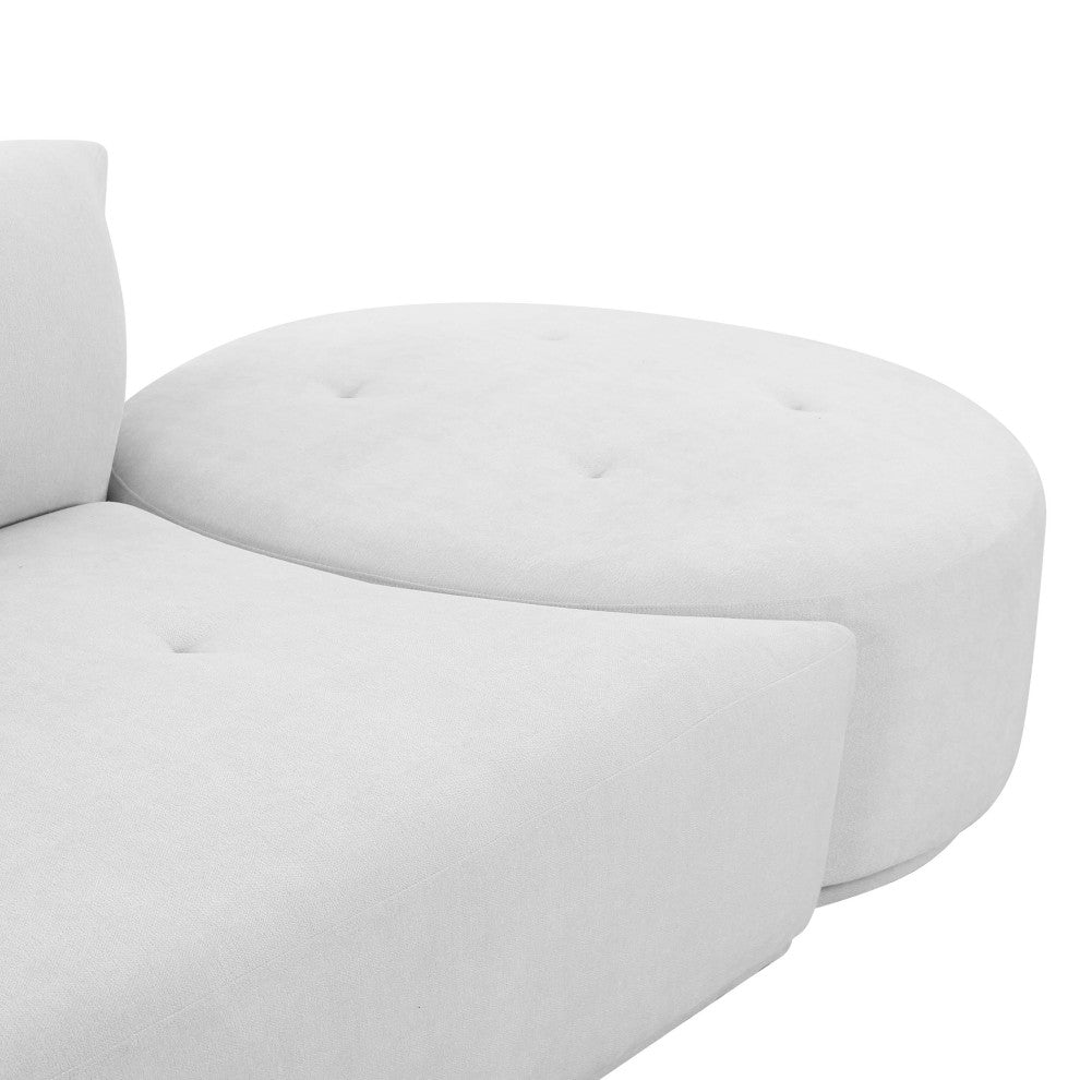 Fickle Grey Velvet 3-Piece Chaise Modular Sofa - Grey