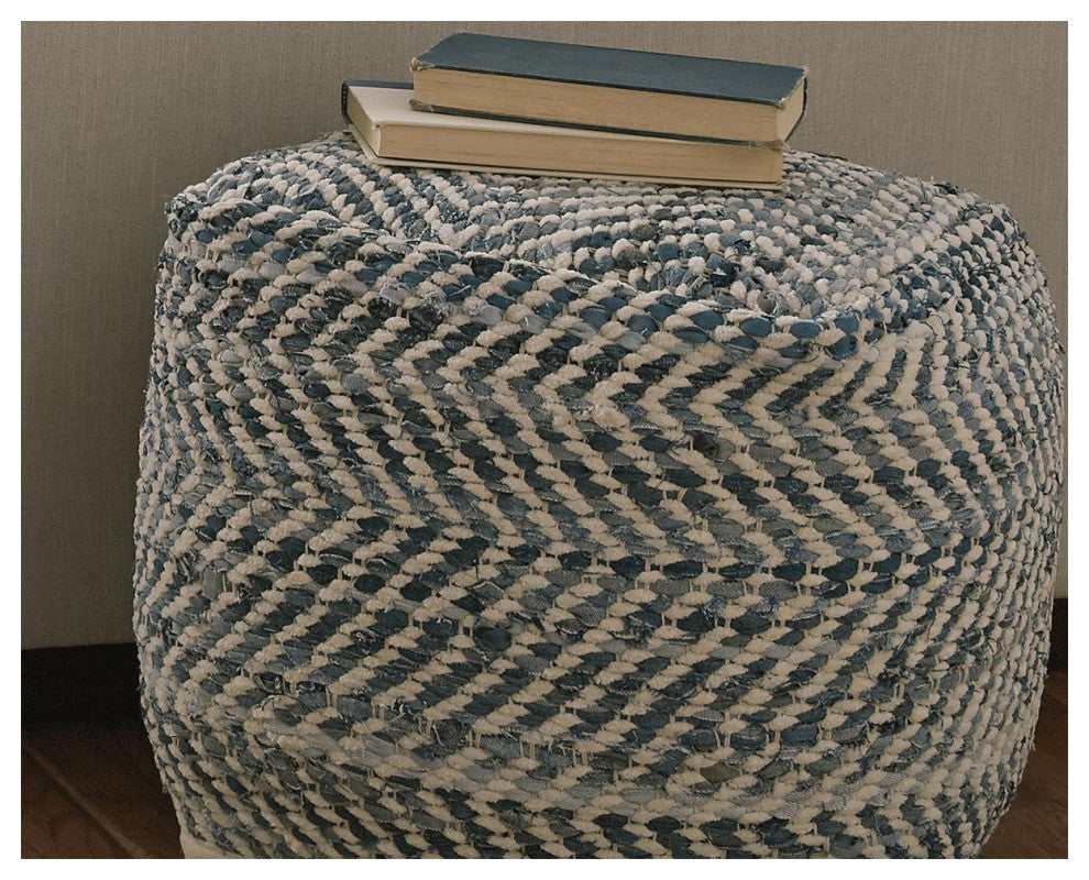Chevron Pouf